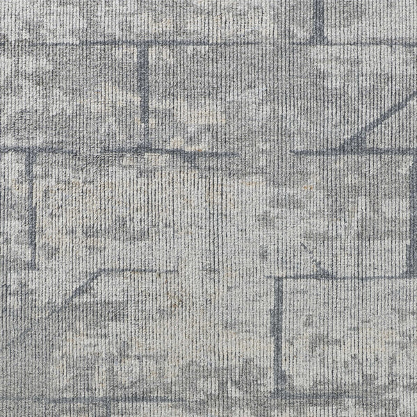 Homeroots 6' X 9' Gray And Silver Wool Abstract Hand Knotted Worn Faded Area Rug Gray Wool 566443