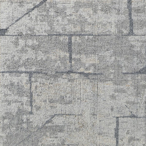 Homeroots 8' X 10' Gray And Silver Wool Abstract Hand Knotted Worn Faded Area Rug Gray Wool 566444