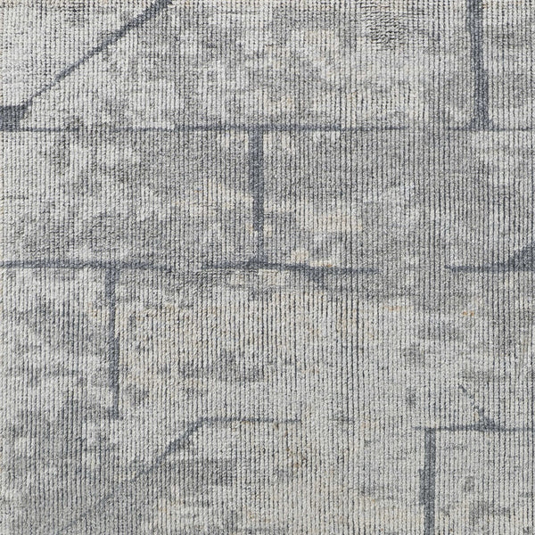 Homeroots 8' X 10' Gray And Silver Wool Abstract Hand Knotted Worn Faded Area Rug Gray Wool 566444