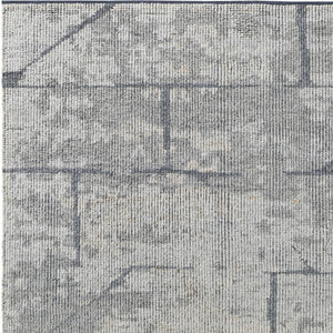Homeroots 8' X 12' Gray And Silver Wool Abstract Hand Knotted Worn Faded Area Rug Gray Wool 566445
