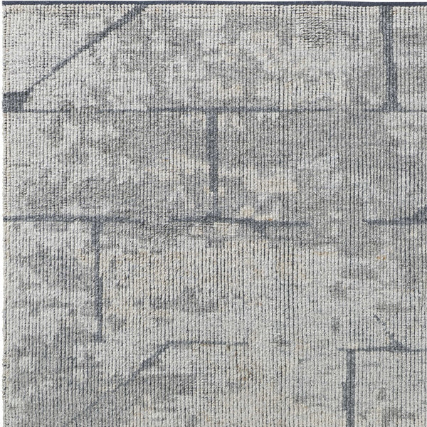 Homeroots 8' X 12' Gray And Silver Wool Abstract Hand Knotted Worn Faded Area Rug Gray Wool 566445