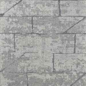 Homeroots 12' X 15' Gray And Silver Wool Abstract Hand Knotted Worn Faded Area Rug Gray Wool 566447