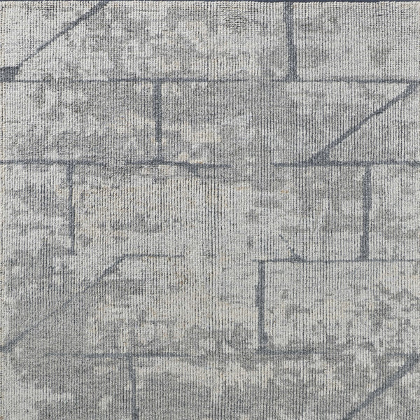 Homeroots 12' X 15' Gray And Silver Wool Abstract Hand Knotted Worn Faded Area Rug Gray Wool 566447