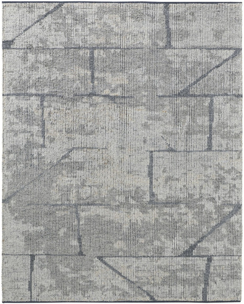 HomeRoots 4' Gray and Silver Abstract Hand-Knotted Wool Area Rug – Timeless Texture for Modern Spaces 12' X 15' 566447