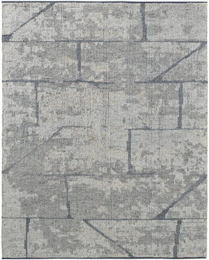 Homeroots 12' X 15' Gray And Silver Wool Abstract Hand Knotted Worn Faded Area Rug Gray Wool 566447