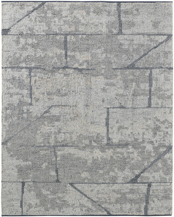 Homeroots 12' X 15' Gray And Silver Wool Abstract Hand Knotted Worn Faded Area Rug Gray Wool 566447