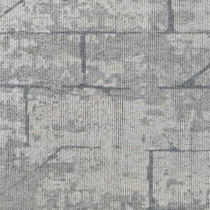 Homeroots 2' X 3' Gray And Silver Wool Abstract Hand Knotted Worn Faded Area Rug Gray Wool 566448