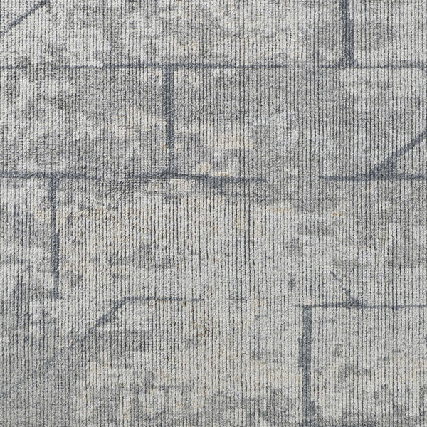 Homeroots 2' X 3' Gray And Silver Wool Abstract Hand Knotted Worn Faded Area Rug Gray Wool 566448