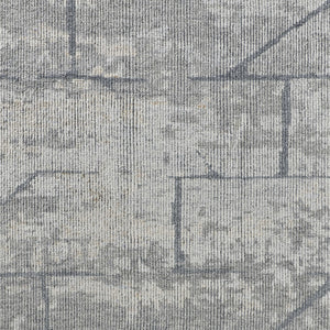 Homeroots 2' X 3' Gray And Silver Wool Abstract Hand Knotted Worn Faded Area Rug Gray Wool 566448