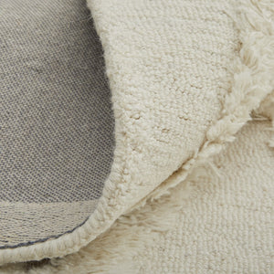 HomeRoots 4' Wool Geometric Area Rug in Ivory, Taupe & Brown - Hand-Tufted, Soft, Durable, Stylish Design 4' X 6' 566449