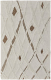 Hand-Tufted Wool Area Rug – Geometric Design in Taupe and Brown for Stylish Living Spaces