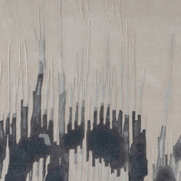 HomeRoots 4' Modern Abstract Hand-Tufted Area Rug in Gray, Ivory, and Blue - Calming Elegance for Any Room 4' X 6' 566456