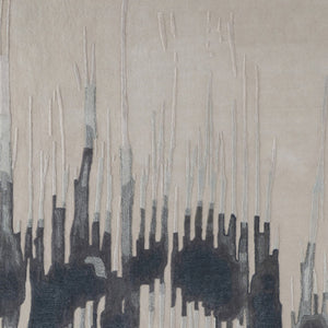 HomeRoots 4' Modern Abstract Hand-Tufted Area Rug in Gray, Ivory, and Blue - Calming Elegance for Any Room 5' X 8' 566457