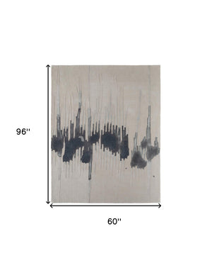 HomeRoots 4' Modern Abstract Hand-Tufted Area Rug in Gray, Ivory, and Blue - Calming Elegance for Any Room 5' X 8' 566457