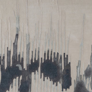 HomeRoots 4' Modern Abstract Hand-Tufted Area Rug in Gray, Ivory, and Blue - Calming Elegance for Any Room 8' X 10' 566458