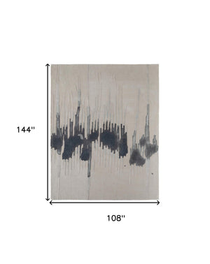 HomeRoots 4' Modern Abstract Hand-Tufted Area Rug in Gray, Ivory, and Blue - Calming Elegance for Any Room 9' X 12' 566459