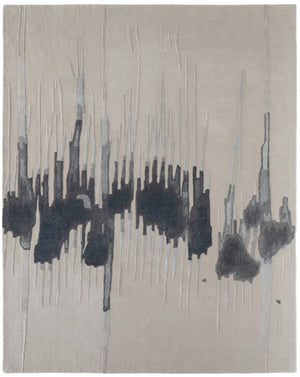 HomeRoots 4' Modern Abstract Hand-Tufted Area Rug in Gray, Ivory, and Blue - Calming Elegance for Any Room 9' X 12' 566459