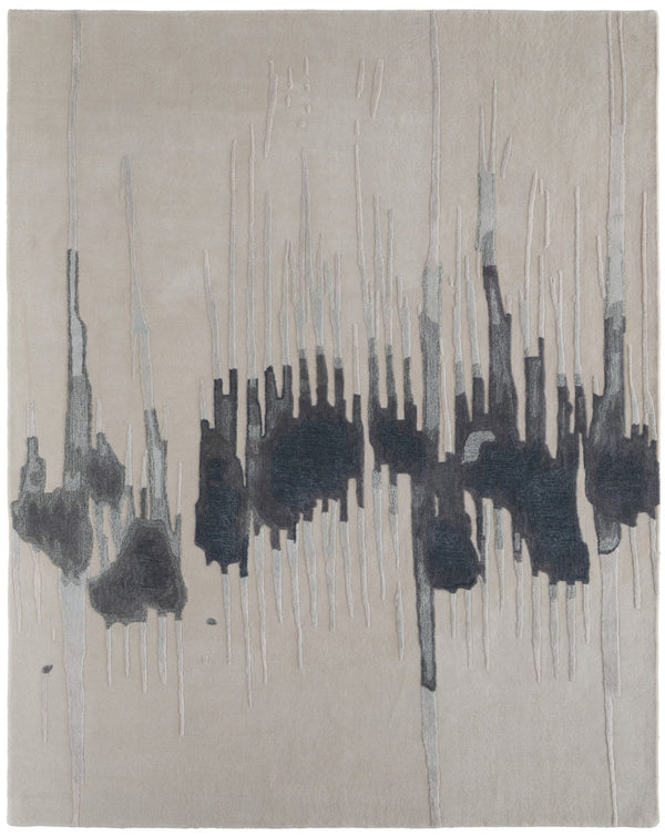 HomeRoots 4' Modern Abstract Hand-Tufted Area Rug in Gray, Ivory, and Blue - Calming Elegance for Any Room 10' X 14' 566460