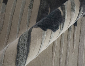 HomeRoots 4' Modern Abstract Hand-Tufted Area Rug in Gray, Ivory, and Blue - Calming Elegance for Any Room 2' X 3' 566462