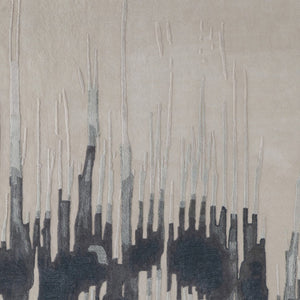 HomeRoots 4' Modern Abstract Hand-Tufted Area Rug in Gray, Ivory, and Blue - Calming Elegance for Any Room 2' X 3' 566462