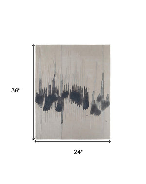 HomeRoots 4' Modern Abstract Hand-Tufted Area Rug in Gray, Ivory, and Blue - Calming Elegance for Any Room 2' X 3' 566462