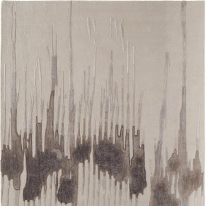HomeRoots 4' Modern Abstract Hand-Tufted Area Rug in Gray, Ivory, and Blue - Calming Elegance for Any Room 4' X 6' 566463