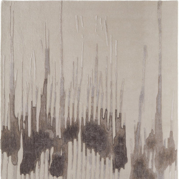 HomeRoots 4' Modern Abstract Hand-Tufted Area Rug in Gray, Ivory, and Blue - Calming Elegance for Any Room 4' X 6' 566463
