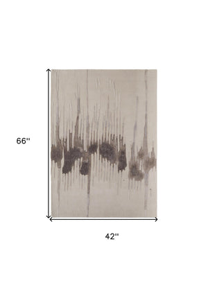 HomeRoots 4' Modern Abstract Hand-Tufted Area Rug in Gray, Ivory, and Blue - Calming Elegance for Any Room 4' X 6' 566463