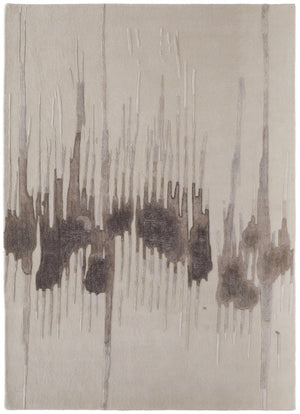 HomeRoots 4' Modern Abstract Hand-Tufted Area Rug in Gray, Ivory, and Blue - Calming Elegance for Any Room 4' X 6' 566463