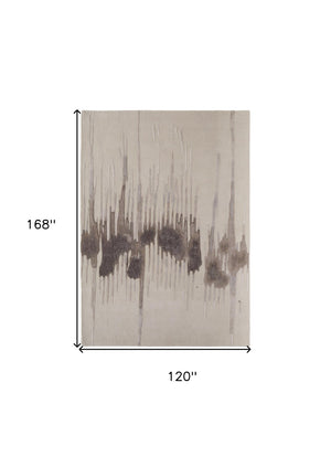 HomeRoots 4' Modern Abstract Hand-Tufted Area Rug in Gray, Ivory, and Blue - Calming Elegance for Any Room 10' X 14' 566467