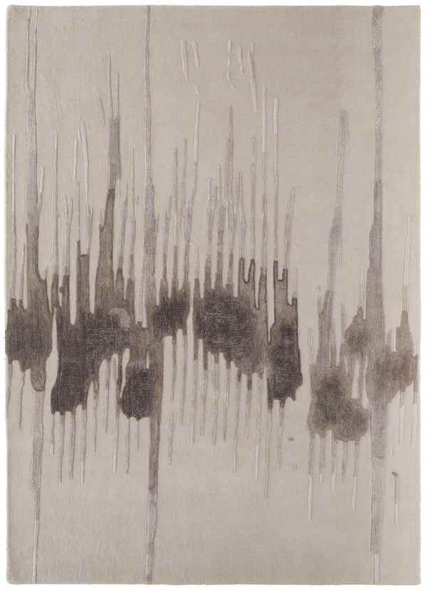 HomeRoots 4' Modern Abstract Hand-Tufted Area Rug in Gray, Ivory, and Blue - Calming Elegance for Any Room 2' X 3' 566469