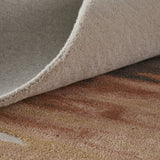 Homeroots 4' X 6' Tan Brown And Orange Abstract Hand Tufted Area Rug Red Wool Blend 566470