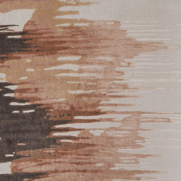 Homeroots 5' X 8' Tan Brown And Orange Abstract Hand Tufted Area Rug Red Wool Blend 566471