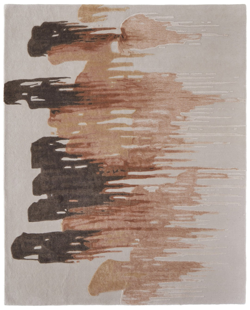 HomeRoots 4' Hand-Tufted Area Rug in Tan, Brown & Orange – Modern Abstract Design for Cozy Living Spaces 8' X 10' 566472