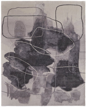 HomeRoots 4' Stylish Blue and Gray Abstract Hand-Tufted Area Rug for Modern Living Room Comfort and Elegance 5' X 8' 566478