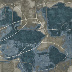 HomeRoots 4' Stylish Blue and Gray Abstract Hand-Tufted Area Rug for Modern Living Room Comfort and Elegance 5' X 8' 566478