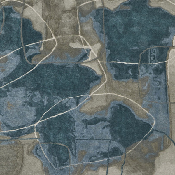 HomeRoots 4' Stylish Blue and Gray Abstract Hand-Tufted Area Rug for Modern Living Room Comfort and Elegance 10' X 14' 566481