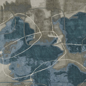 HomeRoots 4' Stylish Blue and Gray Abstract Hand-Tufted Area Rug for Modern Living Room Comfort and Elegance 12' X 15' 566482