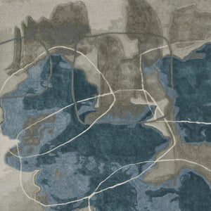 HomeRoots 4' Stylish Blue and Gray Abstract Hand-Tufted Area Rug for Modern Living Room Comfort and Elegance 2' X 3' 566483