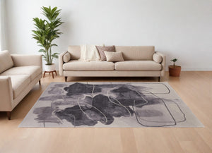 HomeRoots 4' Stylish Blue and Gray Abstract Hand-Tufted Area Rug for Modern Living Room Comfort and Elegance 10' X 14' 566488
