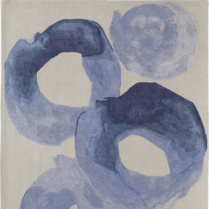 HomeRoots 4' Blue and Ivory Abstract Hand-Tufted Area Rug – Soft, Durable, Contemporary Design for Any Room 4' X 6' 566491
