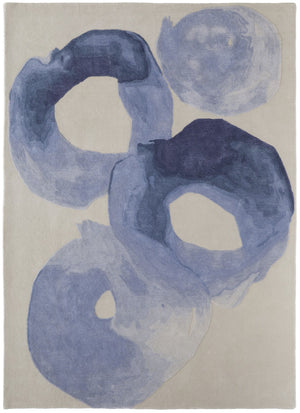 HomeRoots 4' Blue and Ivory Abstract Hand-Tufted Area Rug – Soft, Durable, Contemporary Design for Any Room 8' X 10' 566493