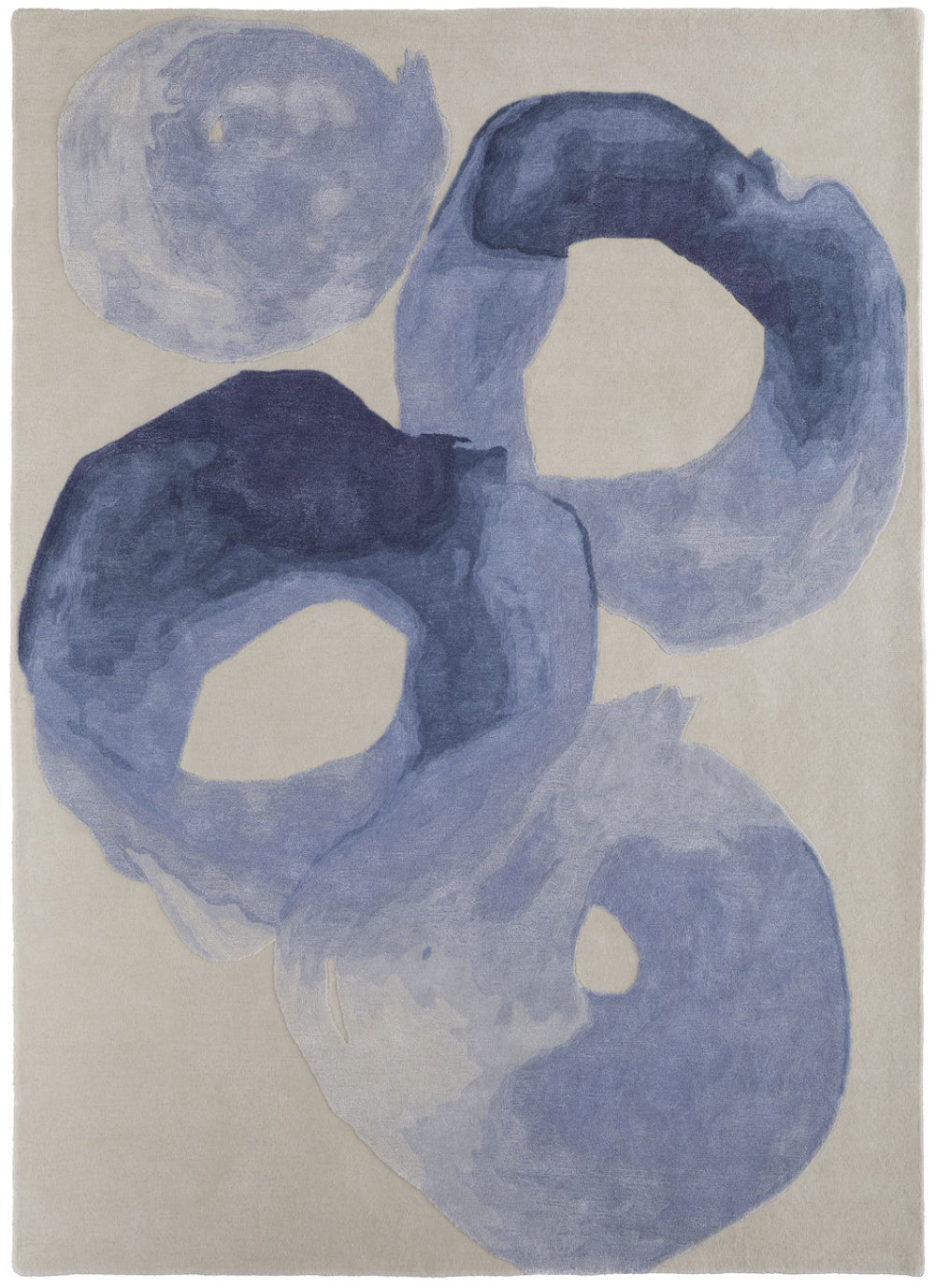 HomeRoots 4' Blue and Ivory Abstract Hand-Tufted Area Rug – Soft, Durable, Contemporary Design for Any Room 8' X 10' 566493