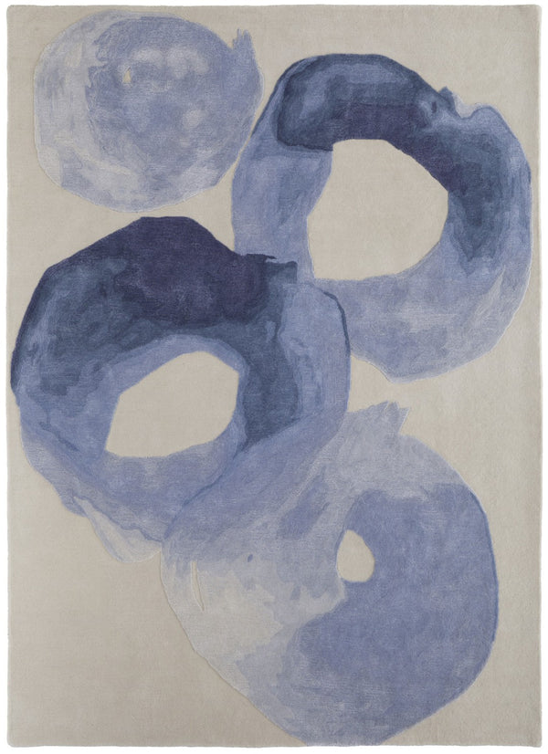 HomeRoots 4' Blue and Ivory Abstract Hand-Tufted Area Rug – Soft, Durable, Contemporary Design for Any Room 8' X 10' 566493