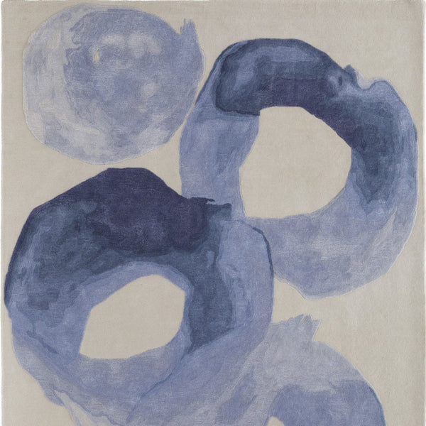 HomeRoots 4' Blue and Ivory Abstract Hand-Tufted Area Rug – Soft, Durable, Contemporary Design for Any Room 2' X 3' 566497