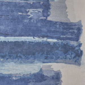 Homeroots 4' X 6' Blue And Ivory Abstract Hand Tufted Area Rug Blue Wool Blend 566498