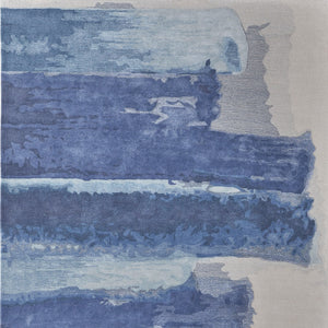 Homeroots 5' X 8' Blue And Ivory Abstract Hand Tufted Area Rug Blue Wool Blend 566499