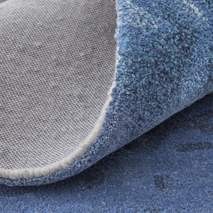 Homeroots 9' X 12' Blue And Ivory Abstract Hand Tufted Area Rug Blue Wool Blend 566501