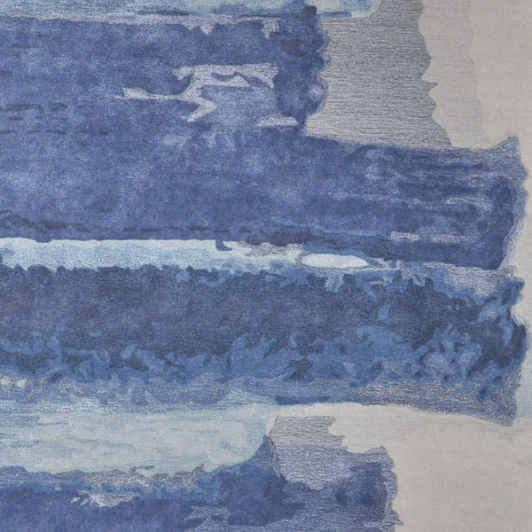 Homeroots 10' X 14' Blue And Ivory Abstract Hand Tufted Area Rug Blue Wool Blend 566502