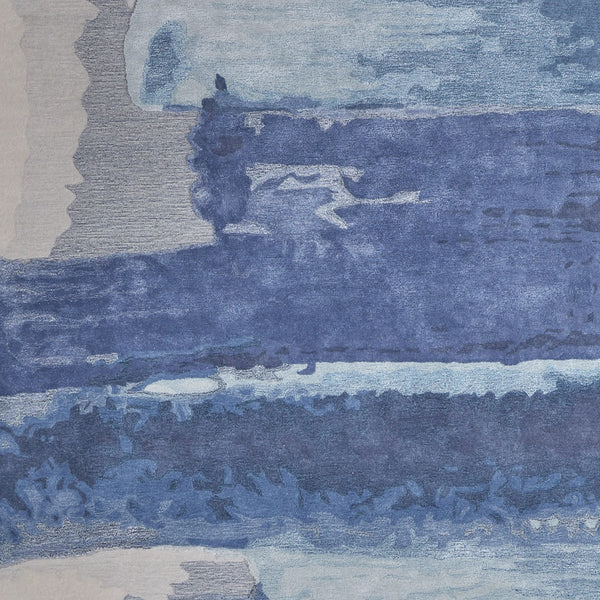 Homeroots 12' X 15' Blue And Ivory Abstract Hand Tufted Area Rug Blue Wool Blend 566503